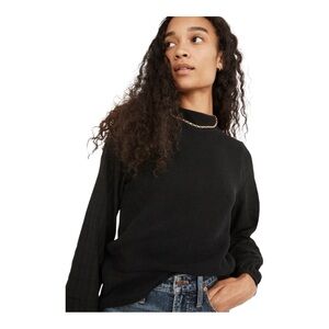 NWT Madewell Weavemix Mockneck Bubble-Sleeve Top Sz M NC638